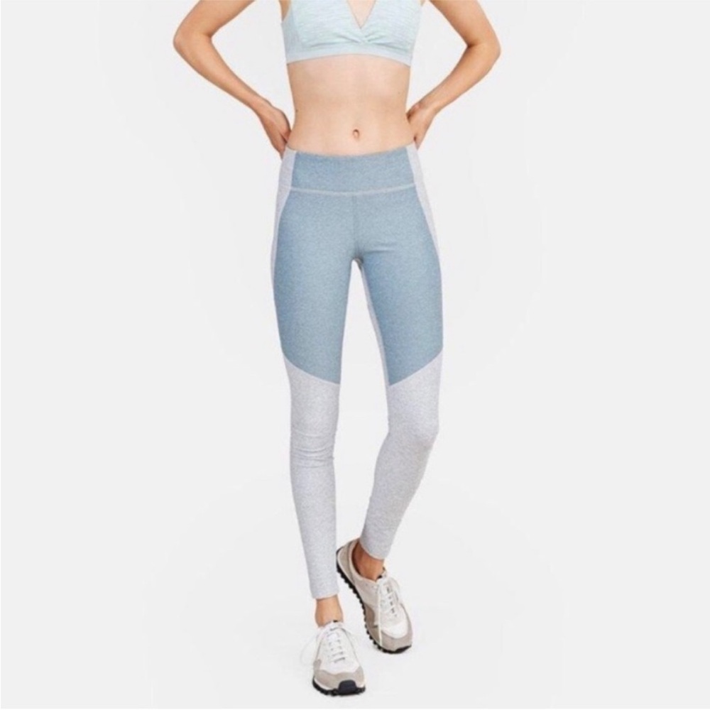 OUTDOOR BLUE COLOR BLOCK LEGGINGS YOGA PANTS WOMENS SMALL